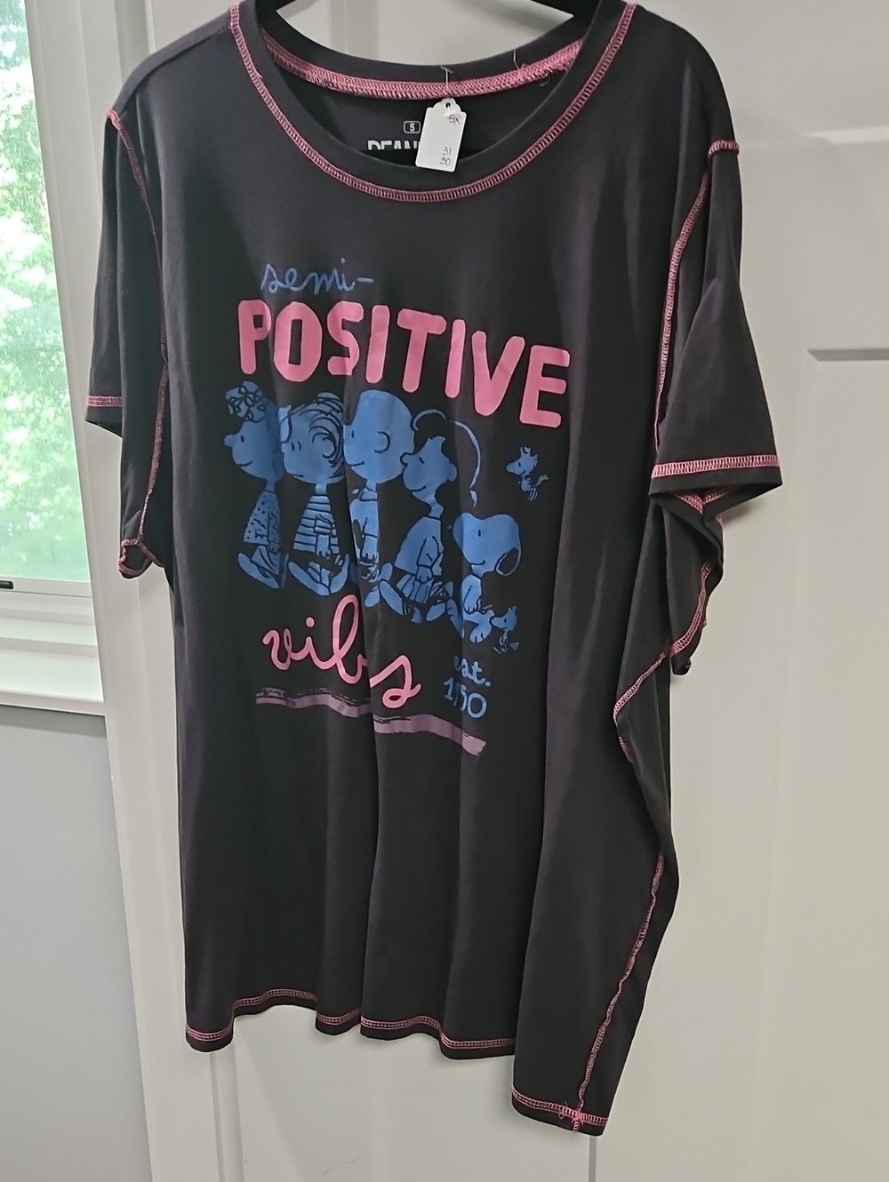 torrid Black Short Sleeve Tee with Pink & Blue Graphic